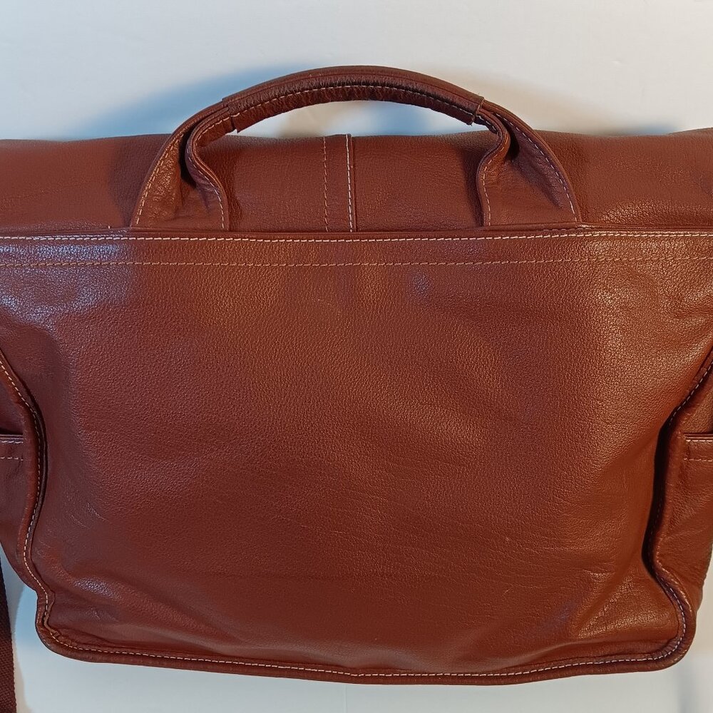 LEATHER MESSENGER /SHOULDER VINTAGE BAG - BROWN - Picture 3 of 4